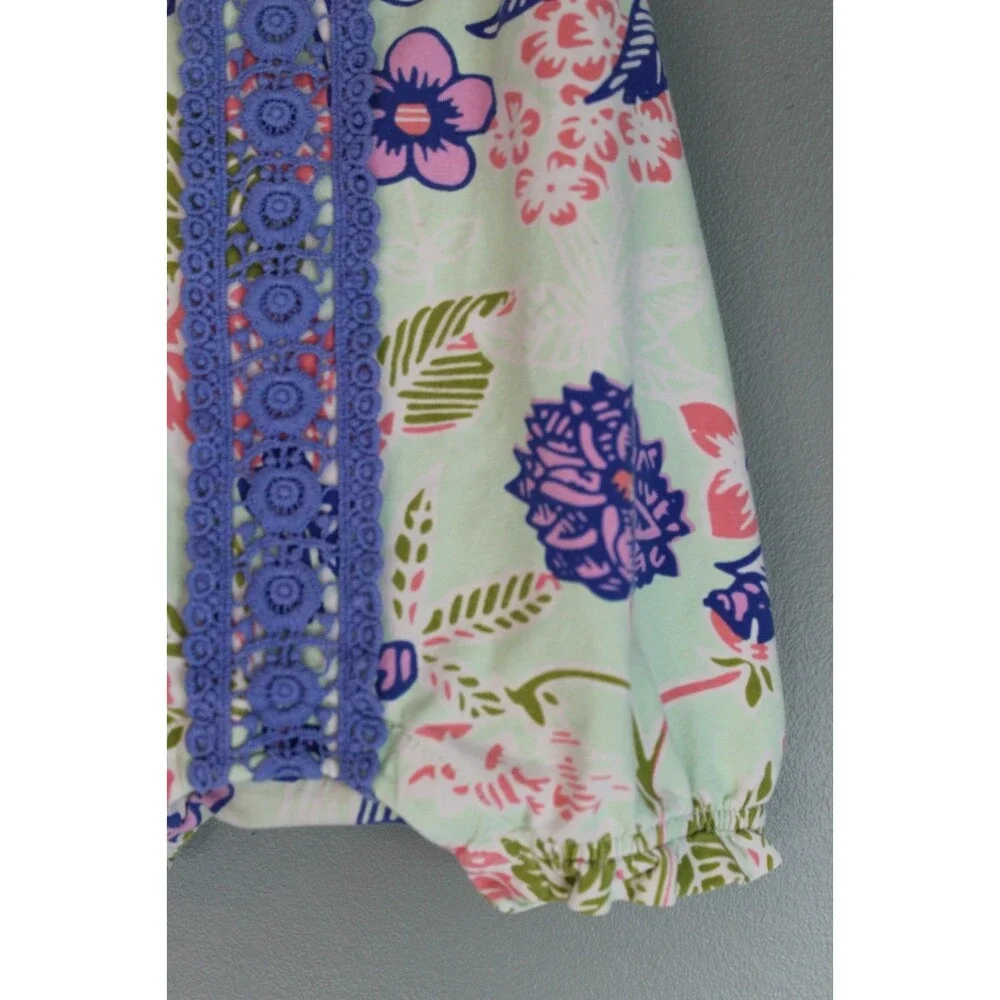 Matilda Jane Baby Girls Romper 6-12M Tropical Floral Ruffle Romper Spring Easter